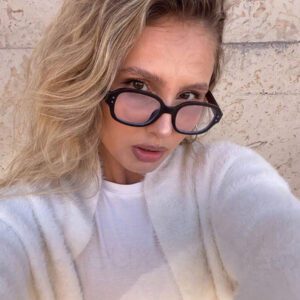 1 pièce Lunettes noires rétro style riz pour femmes. Lunettes de mode casual pour la lecture quotidienne, les déplacements professionnels, les tenues de plage, les accessoires vintage Y2K, les tenues casual chic et les cadeaux