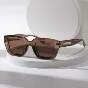 Lunettes de mode carrées de style bohème rétro, décontractées, accessoires de plage pour femmes, pour les vacances d'été à la plage, les sorties, les voyages. Décoration des branches, style décontracté, monture rectangulaire