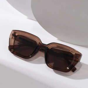 Lunettes de mode carrées de style bohème rétro, décontractées, accessoires de plage pour femmes, pour les vacances d'été à la plage, les sorties, les voyages. Décoration des branches, style décontracté, monture rectangulaire
