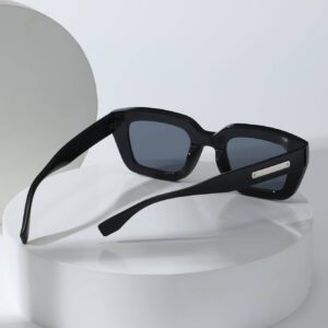 Lunettes de mode carrées de style bohème rétro, décontractées, accessoires de plage pour femmes, pour les vacances d'été à la plage, les sorties, les voyages. Décoration des branches, style décontracté, monture rectangulaire
