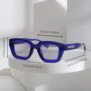Lunettes de mode carrées de style bohème rétro, décontractées, accessoires de plage pour femmes, pour les vacances d'été à la plage, les sorties, les voyages. Décoration des branches, style décontracté, monture rectangulaire
