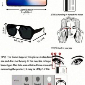 Nouveaux verres de mode carrés rétro à double lentille pour femmes et hommes, avec des lentilles océaniques, convenant pour le port quotidien. Accessoires de plage pour femmes, de base, tenues d'automne-hiver pour femmes, tenues d'affaires décontractées, cadeaux pour les vacances d'été à la plage, l'extérieur, les voyages