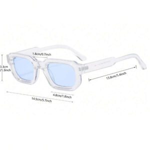 1 pièce Lunettes à petite monture carrée en plastique pour femmes, bras fins, style rétro élégant et minimaliste. Polyvalentes pour un usage quotidien, extérieur, vacances, voyage, style de rue, défilé et soirée. Forme carrée .