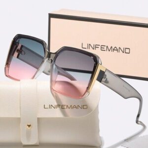 LINFEMAND élégantes oversize LINFEMAND, mode, décoration extérieure, coupe-vent, conduite, fête de plage, cadeau de festival pour hommes et femmes, tenue élégante pour les vacances d'été à la plage, en extérieur, style oversize avec monture carrée