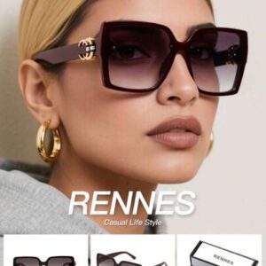 1 pièce Lunettes de style vintage casual pour femmes, cadre carré en métal avec décoration. Convient aux tenues et comme cadeau. Nouvelle arrivée printemps, décoration des branches, style élégant, monture carrée surdimensionnée
