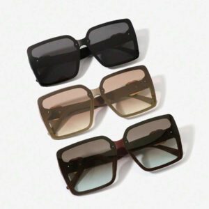 1 pièce Lunettes de style vintage casual pour femmes, cadre carré en métal avec décoration. Convient aux tenues et comme cadeau. Nouvelle arrivée printemps, décoration des branches, style élégant, monture carrée surdimensionnée