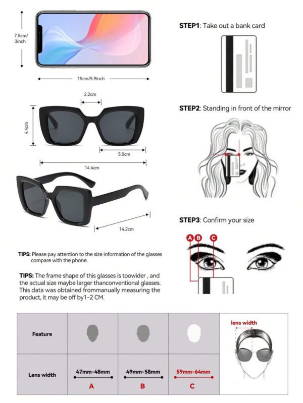 Lunettes de soleil unisexes à monture carrée surdimensionnée en plastique imprimé léopard, style bohème, lunettes de mode, décoration classique pour l'extérieur, les voyages, la plage, la conduite, avec protection UV. Une ombre élégante et pour les sorties en famille, les vacances, l'été, la plage, les voyages. – Image 20