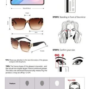 Lunettes de soleil vintage à grand cadre carré en plastique, monture de mode classique pour les sorties en extérieur, les voyages, la plage et les vacances. Protection UV élégante et à la mode pour les sorties en famille, les vacances d'été, la plage, les voyages et les loisirs en extérieur.