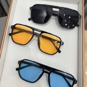 1 paire de lunettes de mode noires et oranges, convenant pour un usage extérieur, pour l'été, la plage, les vacances, les activités en extérieur et les voyages
