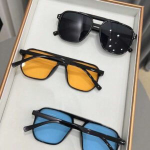 1 paire de lunettes de mode noires et oranges, convenant pour un usage extérieur, pour l'été, la plage, les vacances, les activités en extérieur et les voyages