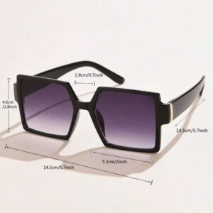 1 pièce Lunettes de mode femme à monture carrée en plastique, style ombré rétro européen et américain, minimaliste de luxe, pour une utilisation quotidienne, les sorties, les vacances. Convient pour la photographie de rue, les fêtes, les vacances à la plage, l'extérieur et les voyages.