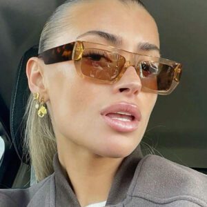 1 pièce Lunettes de mode pour femme, clash de couleurs bohème petit rectangle, convient pour le pique-nique, la sortie, le cadeau de vacances et l'assortiment de tenues pour les vacances d'été à la plage, l'extérieur et les voyages