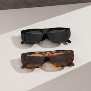 1 pièce Lunettes de mode pour femme, clash de couleurs bohème petit rectangle, convient pour le pique-nique, la sortie, le cadeau de vacances et l'assortiment de tenues pour les vacances d'été à la plage, l'extérieur et les voyages