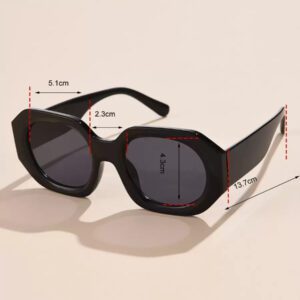 1 pièce vintage unisexes à gros cadre polygonal simples et décontractées, accessoires de mode pour femmes. Idéal pour les extérieurs, les voyages, les vacances à la plage. Basiques pour les tenues d'automne/hiver, casual business. Cadeaux pour l'été, les vacances à la plage, les sorties.