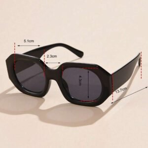 1 pièce vintage unisexes à gros cadre polygonal simples et décontractées, accessoires de mode pour femmes. Idéal pour les extérieurs, les voyages, les vacances à la plage. Basiques pour les tenues d'automne/hiver, casual business. Cadeaux pour l'été, les vacances à la plage, les sorties.