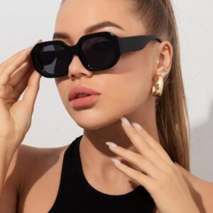 1 pièce vintage unisexes à gros cadre polygonal simples et décontractées, accessoires de mode pour femmes. Idéal pour les extérieurs, les voyages, les vacances à la plage. Basiques pour les tenues d'automne/hiver, casual business. Cadeaux pour l'été, les vacances à la plage, les sorties.