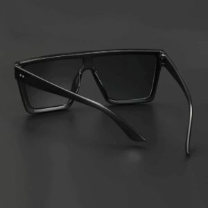1 pièce Lunettes de mode surdimensionnées pour femmes, lunettes de sport noires populaires en Europe et en Amérique pour le style Y2K Fest Music Fest, pour l'été, la plage, les vacances, les sorties, les voyages, le style preppy pour la rentrée scolaire