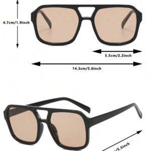 Lunettes de soleil mode avec cadre géométrique. Lunettes de soleil décontractées pour la plage. Accessoires de plage pour femmes. Lunettes de soleil de base convenant aux pulls, jeans, survêtements, sweats à capuche, vestes, robes et chemises manches longues. Élégant pour les sorties familiales, les voyages, les vacances d'été à la plage, les activités en extérieur.