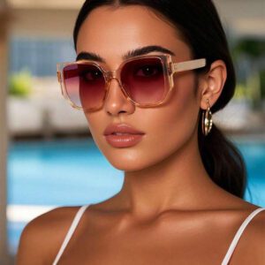 Lunettes de soleil rétro à grand cadre carré en plastique, design classique, décoration pour les voyages, les vacances à la plage, la protection UV et la conduite. Lunettes de soleil de mode unisexe élégantes pour les sorties en famille, les vacances, l'été, la plage, les voyages et les activités extérieures