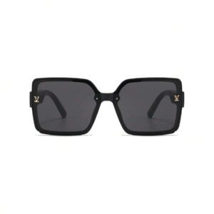 1 pièce Lunettes de mode à monture carrée, & lunettes de mode polyvalentes et haut de gamme pour femmes avec design de lettres, style élégant à monture carrée surdimensionnée