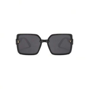 1 pièce Lunettes de mode à monture carrée, & lunettes de mode polyvalentes et haut de gamme pour femmes avec design de lettres, style élégant à monture carrée surdimensionnée