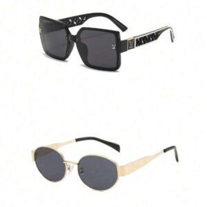 1 pièce Lunettes de mode à monture carrée, & lunettes de mode polyvalentes et haut de gamme pour femmes avec design de lettres, style élégant à monture carrée surdimensionnée