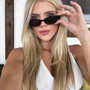 1 pièce Lunettes de mode à monture carrée, & lunettes de mode polyvalentes et haut de gamme pour femmes avec design de lettres, style élégant à monture carrée surdimensionnée