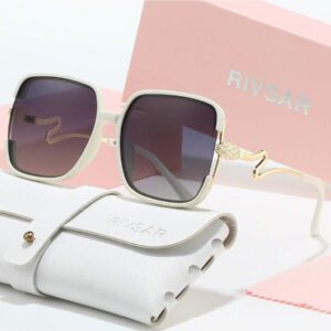 Lunettes de soleil pour femmes RIVSAR, avec un grand cadre métallique et une branche en forme de serpent. Des lunettes de soleil pour l'extérieur, la conduite, le vélo, la pêche pour les vacances d'été à la plage, l'extérieur et les voyages.