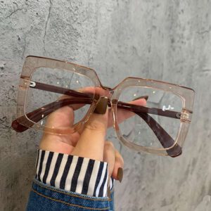 Accessoires de lunettes carrées transparentes, accessoires de lunettes pour femmes