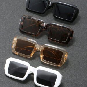 1/3/4/5 paires de lunettes de mode style bohème rectangulaires imprimé léopard unisexe, convenant pour la rue, les voyages, la pêche, les sports, les festivals, la plage, la conduite, les vacances, les activités extérieures, les fêtes