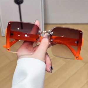LiMiaoMiao 1 pièce carrées sans monture surdimensionnées, style rétro Y2K. Accessoires pour femmes pour les fêtes, les voyages et la plage. Basiques de pour les tenues femmes d'automne-hiver, casual chic et affaires. Cadeaux pour les vacances d'été, la plage, les activités en plein air et les voyages