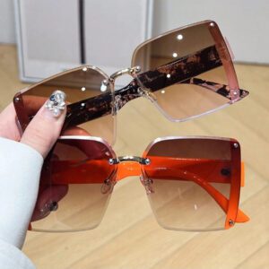 LiMiaoMiao 1 pièce carrées sans monture surdimensionnées, style rétro Y2K. Accessoires pour femmes pour les fêtes, les voyages et la plage. Basiques de pour les tenues femmes d'automne-hiver, casual chic et affaires. Cadeaux pour les vacances d'été, la plage, les activités en plein air et les voyages