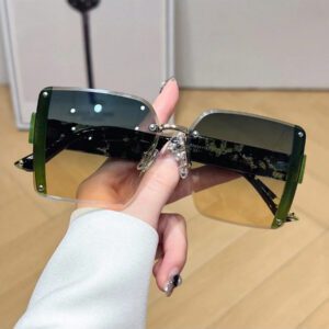LiMiaoMiao 1 pièce carrées sans monture surdimensionnées, style rétro Y2K. Accessoires pour femmes pour les fêtes, les voyages et la plage. Basiques de pour les tenues femmes d'automne-hiver, casual chic et affaires. Cadeaux pour les vacances d'été, la plage, les activités en plein air et les voyages