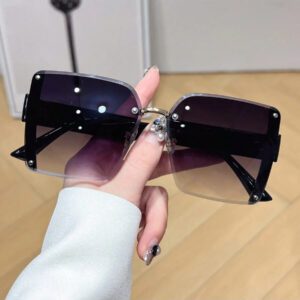 LiMiaoMiao 1 pièce carrées sans monture surdimensionnées, style rétro Y2K. Accessoires pour femmes pour les fêtes, les voyages et la plage. Basiques de pour les tenues femmes d'automne-hiver, casual chic et affaires. Cadeaux pour les vacances d'été, la plage, les activités en plein air et les voyages