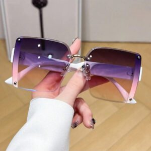 LiMiaoMiao 1 pièce carrées sans monture surdimensionnées, style rétro Y2K. Accessoires pour femmes pour les fêtes, les voyages et la plage. Basiques de pour les tenues femmes d'automne-hiver, casual chic et affaires. Cadeaux pour les vacances d'été, la plage, les activités en plein air et les voyages