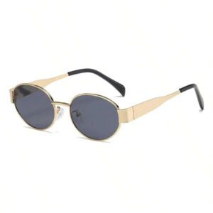 1 pièce Lunettes de mode en métal ovales personnalisées pour femmes, style rétro convenant pour les sorties à la plage en été