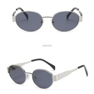 1 pièce Lunettes de mode en métal ovales personnalisées pour femmes, style rétro convenant pour les sorties à la plage en été