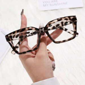 1 pièce Lunettes claires géométriques en plastique pour femmes, accessoires pour la vie quotidienne, le bureau, regarder la télévision, jouer à des jeux