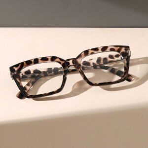 1 pièce Lunettes claires géométriques en plastique pour femmes, accessoires pour la vie quotidienne, le bureau, regarder la télévision, jouer à des jeux
