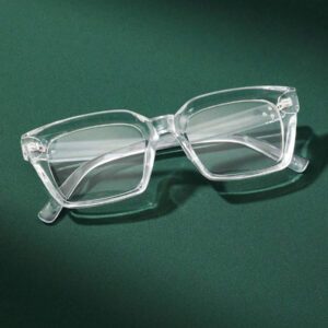1 pièce Lunettes claires géométriques en plastique pour femmes, accessoires pour la vie quotidienne, le bureau, regarder la télévision, jouer à des jeux