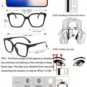 1 pièce Lunettes claires géométriques en plastique pour femmes, accessoires pour la vie quotidienne, le bureau, regarder la télévision, jouer à des jeux