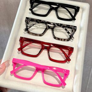 1 pièce Lunettes claires géométriques en plastique pour femmes, accessoires pour la vie quotidienne, le bureau, regarder la télévision, jouer à des jeux