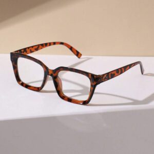 1 pièce Lunettes claires géométriques en plastique pour femmes, accessoires pour la vie quotidienne, le bureau, regarder la télévision, jouer à des jeux