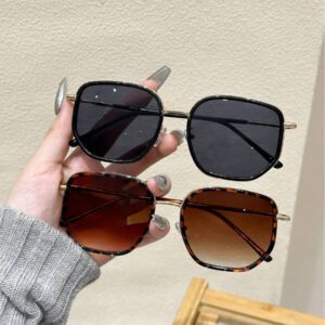 1/2 paires de lunettes de vue pour femmes, monture intégrale, motif léopard, cuivre, géométrique, élégantes, classiques, populaires, à la mode, pour voyage, vacances, conduite, style décontracté, accessoires de mode pour femmes