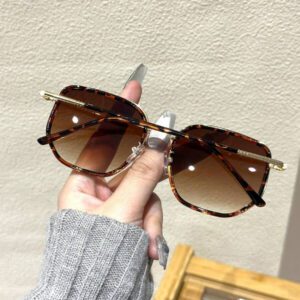 1/2 paires de lunettes de vue pour femmes, monture intégrale, motif léopard, cuivre, géométrique, élégantes, classiques, populaires, à la mode, pour voyage, vacances, conduite, style décontracté, accessoires de mode pour femmes