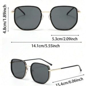 1/2 paires de lunettes de vue pour femmes, monture intégrale, motif léopard, cuivre, géométrique, élégantes, classiques, populaires, à la mode, pour voyage, vacances, conduite, style décontracté, accessoires de mode pour femmes