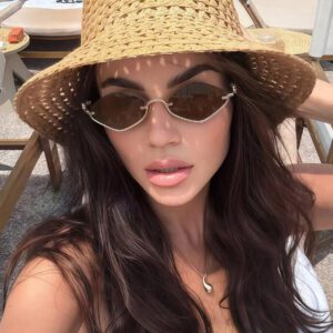 1 pièce Lunettes de femme à monture métallique rétro et personnalisée, style de rue mode haut de gamme européen et américain