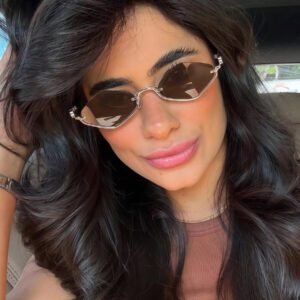 1 pièce Lunettes de femme à monture métallique rétro et personnalisée, style de rue mode haut de gamme européen et américain