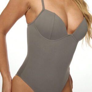 MISSGUIDED Body à col plongeant avec coupe matelassée, sans manches, ajusté, en tissu stretch premium. Tenue d'intérieur, de soirée, pièce de shapewear sans coutures. Collection automne-hiver