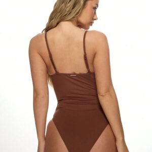 MISSGUIDED Body à col plongeant avec coupe matelassée, sans manches, ajusté, en tissu stretch premium. Tenue d'intérieur, de soirée, pièce de shapewear sans coutures. Collection automne-hiver